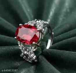 Oval Gemstone Charm Luxury Party Jewelry Women Silver Ring